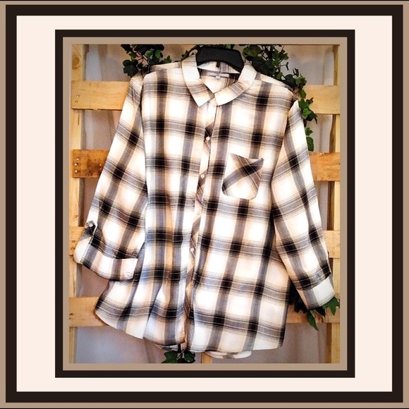 Heart N Crush Tops - Heart N Crush Tulip Hem Plaid Shirt